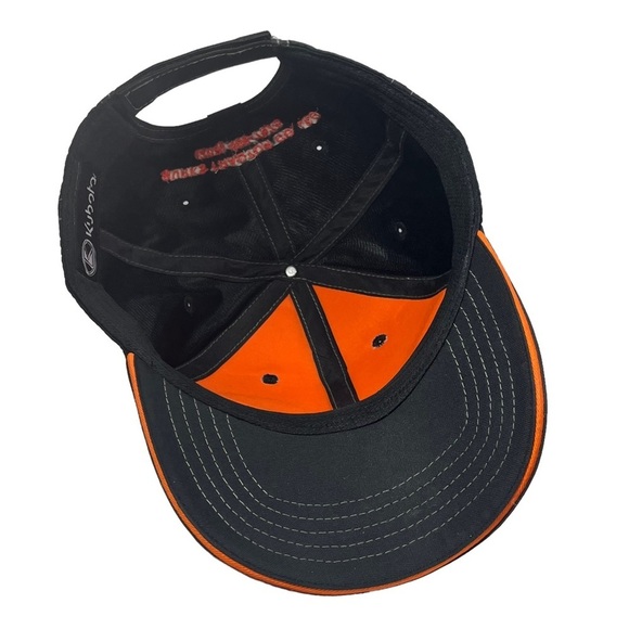 KUBOTA Tractor Adjustable Black Embroidered Baseball Hat Cap Curved Brim - Picture 7 of 8